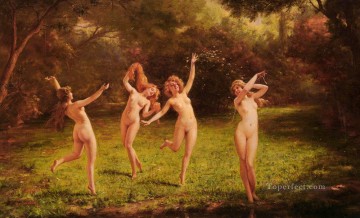 Frederic Soulacroix Painting - Spring nudes Frederic Soulacroix